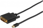 MicroConnect Mini DisplayPortDVI-D kaabel 2 m, topeltlingiline 24+1,
