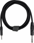 Fuj:tech 6,3 mm TRS isane 3,5 mm TRS isane helikaabel, 2 m, must (6,3 mm TRS - 3,5 mm TRS, 2 m)