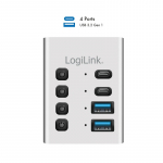 Logilink Hub USB3.2 Gen1, 4 porti, USB-A/C, sisse/vlja lliti