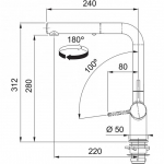 Kitchen faucet with pull-out hose Franke Active L 115.0653.387, white