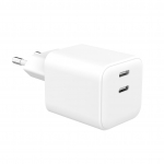 Gear Laadija 220V 2xUSB-C PD/PPS 65W GaN Valge