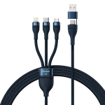 Baseus Flash Series II kaabel USB Type C / USB Type A - USB Type C / Lightning / micro USB 100 W 1,2 m sinine (CASS030103) - OUTLET