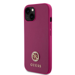 GUESS PU 4G Strass Metallkarp iPhone'i 15 jaoks Roosa