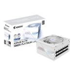 GIGABYTE AORUS ELITE P1000W ICE V2 toiteplokk - PCIe 5.1, 80 PLUS Platinum, tielikult modulaarne disain, 120mm ventilaator, ATX 3.1 hilik, EU pistik