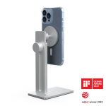Just Mobile AluDisc Pro iPhone Statiiv MagSafe Reguleeritav MagSafe telefoniseisuk, mis sobib ergonoomiliseks tlaua kasutamiseks iPhone'i 12 ja hiljemate mudelitega