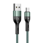 USAMS U55 2A micro USB punutud kaabel 1tk komplekti U55 jaoks roheline/roheline 1m SJ450USBSG02 (US-SJ450)