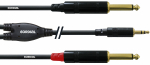 Cordial 3,5 mm stereo ja 2 x 6,3 mm mono isane audiokaabel, 3 m (CFY3WPP-LONG)