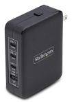 StarTech.com 140W USB-C seinalaadija, 3x USB-C/1x USB-A, PD 3.1 rahvusvaheline GaN-toideadapter MacBooki/Dell XPS/Inspironi jaoks