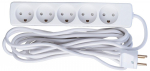 MicroConnect 5-way Danish Power Strip 5m With Earth, without ON/OFF