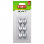 Sauber Konksud 6tk 1,5x2,5 cm, hbedane, cmovaalsed