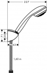 Hansgrohe Crometta 85 Shower Holder Set Mono with Shower Hose 160cm 27577000