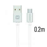 Swissten Tekstiilkattega universaalne Micro USB kiirelaadimisega andme- ja laadimiskaabel 0,2 m