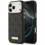 GUESS Etui 4G Logo Plaadi MagSafe iPhone'ile 17 Pro Max must