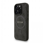 GUESS PU nahast 4G vrvilise ringi rihmaga MagSafe kaitsembris iPhone 16 Pro jaoks / Must