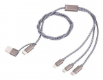 TROIKA CBL30/GY USB kabel 1 m USB C USB C/Mikro USB-A/Liikumata Grey