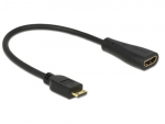 Delock 0,23 meetri pikkune mini-HDMI/HDMI HDMI kaabel, HDMI Type C (Mini) HDMI Type A (Standard), must