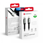USB-C Lightning kaabel Forcell F-Energy PD 3A 27W Cafule, 0,5 m, must