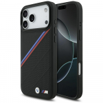 BMW Etui M Tricolor Metal Logo MagSafe iPhone'i 17 Pro Max jaoks, must