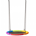 Woody 91417 Big size Round Swing (diam. 100cm) for Adult and kids 3+ years (max 100kg) Rainbow