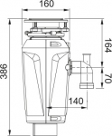 Food waste disposer Franke SLIM 75 (3/4 HP), 134.0715.096