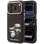Case Karl Lagerfeld Smooth Karl AND Choupette Bodies Sketch MagSafe for iPhone 18 Pro / 17 Pro burgundy