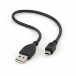 Gembird USB2 AM-MINI kaabel 30cm, must/CCP-USB2-AM5P-1