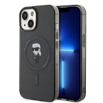 Karl Lagerfeld KLHMP15SHFCKNOK iPhone 15 / 14 / 13 6.1" tarny/must hardcase IML Ikonik MagSafe