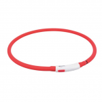 Reflective dog collar - Trixie Flash light ring USB, silicone, XS-XL: 70 cm| 10 mm, red