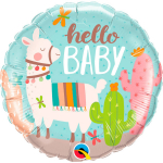 Folat Foil Balloon AND quot;Hello Baby AND quot; Llama 45cm