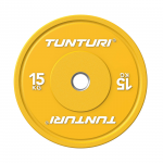 Weight plate TUNTURI Platinum Bumper Plate, yellow, 50mm, 15 kg