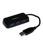 StarTech.com Portaabel 4-pordne SuperSpeed Mini USB 3.0 Hub - Must~Portaabel 4-pordne SuperSpeed Mini USB 3.0 Hub - 5Gbps - Must