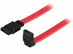 Deltaco SATA/SAS kaabel 0,3m must/punane