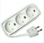 MicroConnect 3-way power strip no-earth, 1,5 white 1,5 meter cord