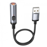 Adapter USB A Hoco sigaretistajasse 0,3 m UA30 must