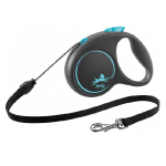 Inertia leash for dogs - Trixie Flexi BLACK DESIGN, cord leash, M: 5 m, blue