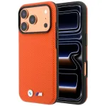 Case BMW M Quadrille Kevlar Metal Logo MagSafe for iPhone 18 Pro orange
