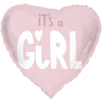 Folat Foil Balloon Heart shaped AND quot;It's a Girl AND quot; 45cm