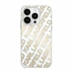 Karl Lagerfeld KLHCP15SHKFOEMD iPhone 15 / 14 / 13 6.1" zoty / kuldne kvakott IML Fullover Logo