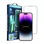 5D tisliimiga karastatud klaas iPhone 15 Plus jaoks, must + paigaldustriist