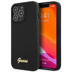 GUESS GUHCP13XLSLMGBK iPhone 13 Pro Max 6.7" must/karva kvakesta Silikoonist Script Gold Logo
