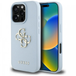 GUESS Grained Big 4G Logo Small Classic Logo mbris iPhone 16 Pro jaoks sinine