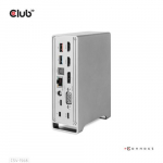 Club3D Dokkimisjaam (metallkorpus) 1x USB Gen2 Type-C emane (andmed) 2x USB Gen2 Type-A emane 1x USB Gen1 Type-A emane 1x USB Type-A (PUNANE) Nutikas laadimispord 5V/2.4A maks. 2x HDMI (DP Alt Mode) 1x DP (DP Alt Mode) hdr 1x VGA 1x RJ45 1 + 120 vatti