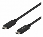 Deltaco USB-C 2.0 kaabel, 3 meetrit, must