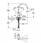 Grohe GROHE Minta single lever kitchen sink mixer Graphite