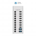 Logilink Hub USB3.2 Gen1 10 port USB-A/C, sisse-/vljalliti