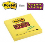 3M Post-it Super Sticky -mrkmed, 76 x 76 mm, kollane (T654SS)