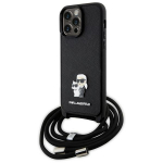 Karl Lagerfeld KLHCP14XSAKCPSK iPhone 14 Pro Max 6.7" kvakott tarna/must Crossbody Saffiano Metal Pin Karl AND Choupette