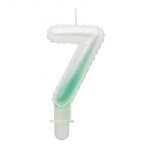 GoDan Ballon type Cake Candle topper Number 7 (7cm) White/Green Ombre
