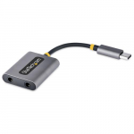 StarTech.com USB-C krvaklappide jagaja, USB Type C kahekordne headset adapter mikrofonisisendiga, USB C-st 3,5mm heliadapter/krvaklapivti, USB C-st helijacki/aux vljund, 24-bit DAC