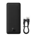 Baseus Airpow 20W 20000mAh Power Bank koos Simple Series USB-A - USB-C 50cm kaabliga - Must - OUTLET